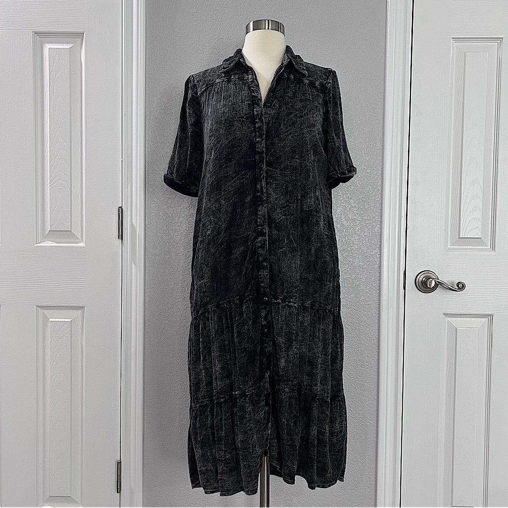 LOGO by Lori Goldstein Sun Faded Crinkle Gauze Dress